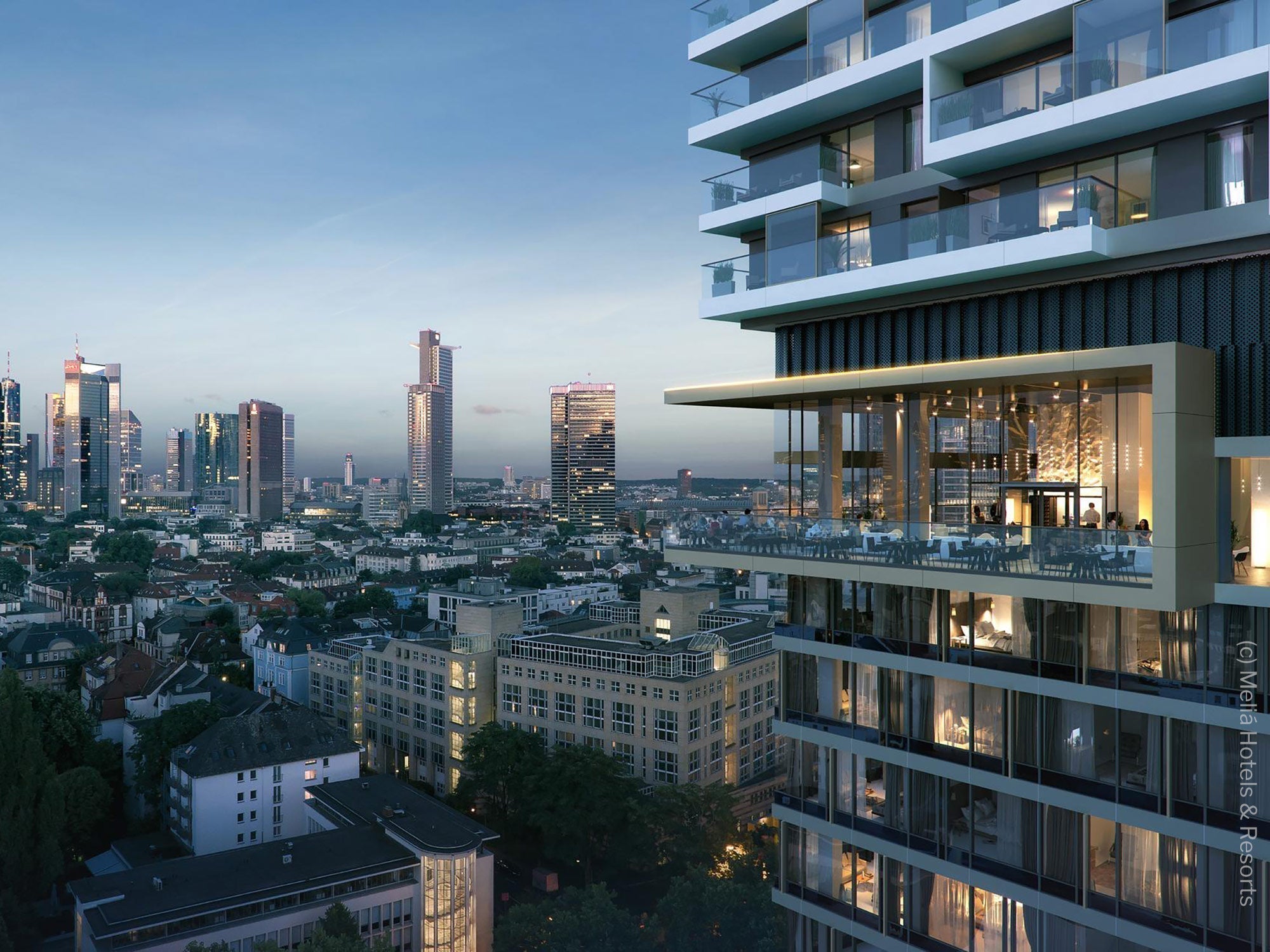 Meliã Frankfurt City: 45+ ergonomskih mest v 47-nadstropnem stolpu