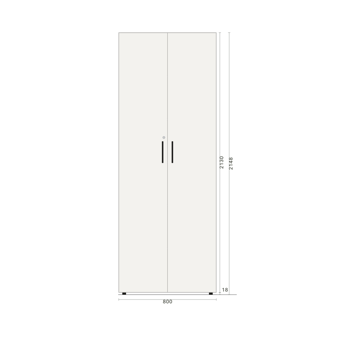 CoreStack omara s krilnimi vrati V6 – risba v merilu