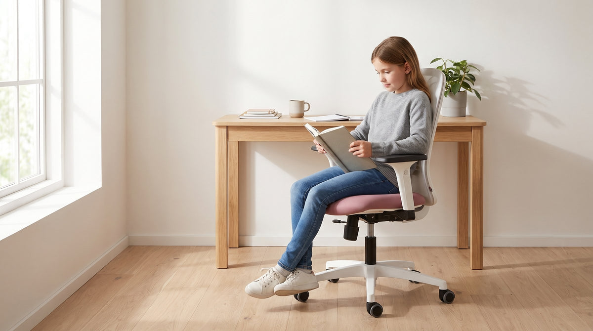 Deklica na otroškem ergonomskem stolu Betty