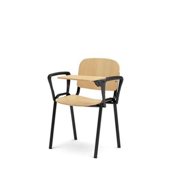 Visy upholstered chair with wooden armrests